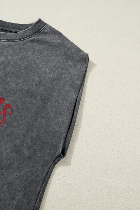 Sleet Cowboy & Beer Western Graphic Mineral Wash Tank Top