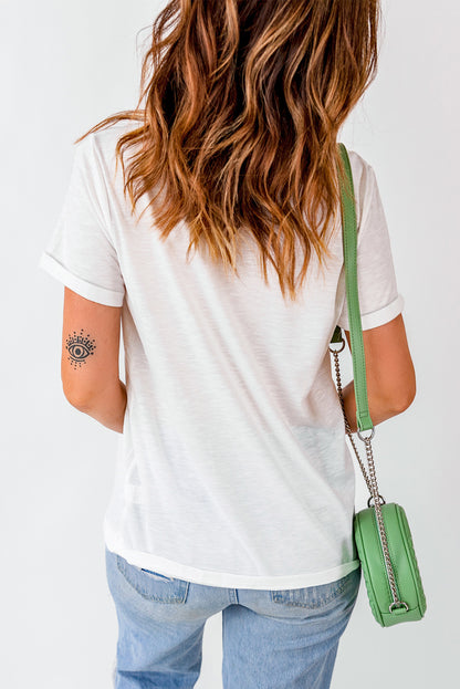 White Lucky and Caffeinated Clover Graphic St Patrick Tee